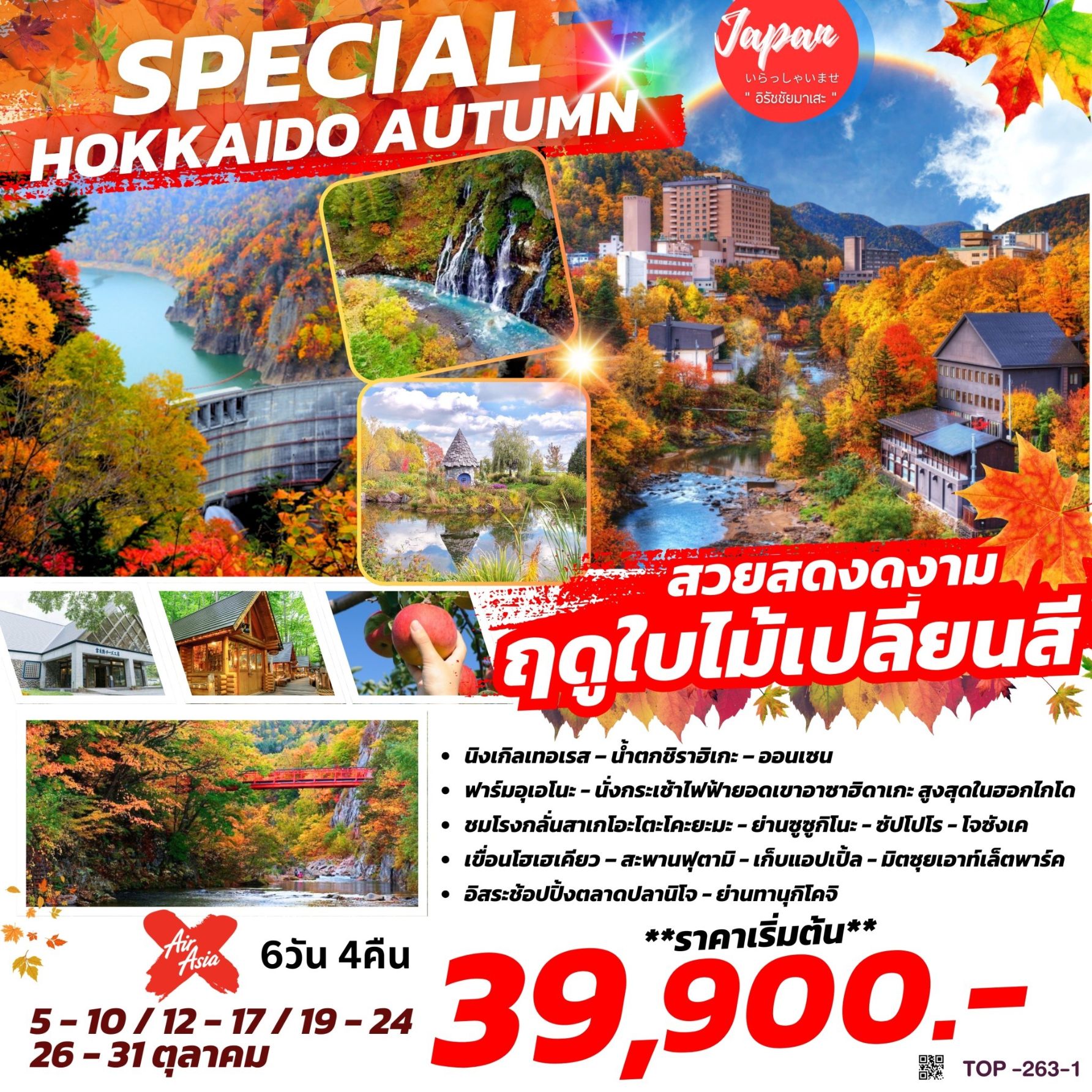 ทัวร์ญี่ปุ่น SPECIAL HOKKAIDO AUTUMN 6วัน 4คืน (XJ)